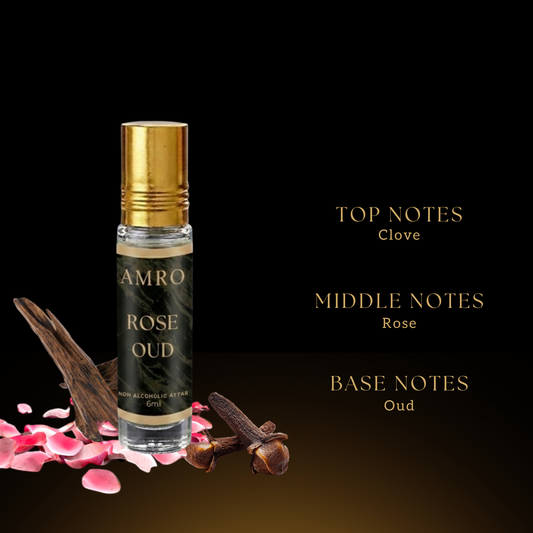AMRO Rose Oud Attar – Floral Oud Long Lasting Perfume Oil